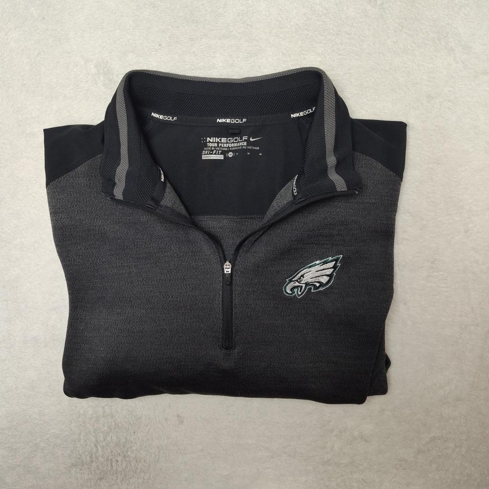 Philadelphia Eagles Nike Pullover Mens M Gray Golf Quarter Zip Football Pullover